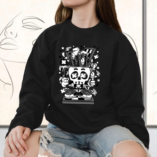 Chess Skull Head Funny Graphic Sweatshirt