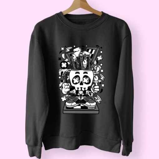 Chess Skull Head Funny Graphic Sweatshirt