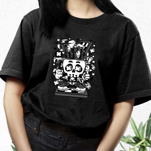 Chess Skull Head Funny Graphic T Shirt
