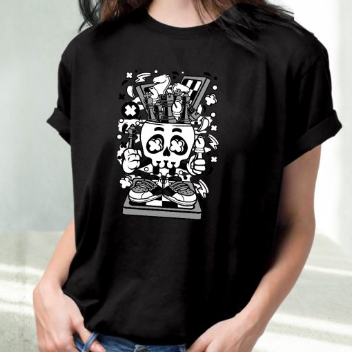 Chess Skull Head Funny Graphic T Shirt