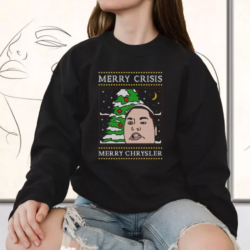 Christine Sydelko Merry Crimus Crisis Chrysler Christmas Sweatshirt Xmas Outfit