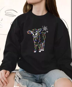 Christmas Cow Light Sweatshirt Xmas Outfit 3