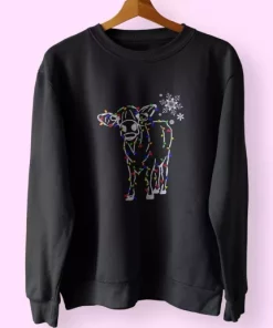 Christmas Cow Light Sweatshirt Xmas Outfit 4