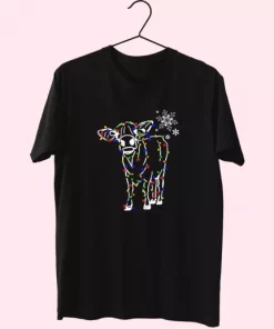 Christmas Cow Light T Shirt Xmas Design 4