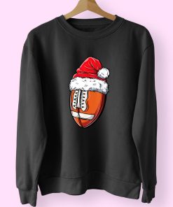 Christmas Football Ball Santa Hat 70s Sweatshirt Inspired
