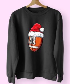 Christmas Football Ball Santa Hat 70s Sweatshirt Inspired
