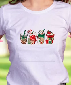 Christmas Snowman Latte Coffee Lover Funny Christmas T Shirt