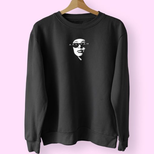 Classic Aaliyah Black And White Sweatshirt Design