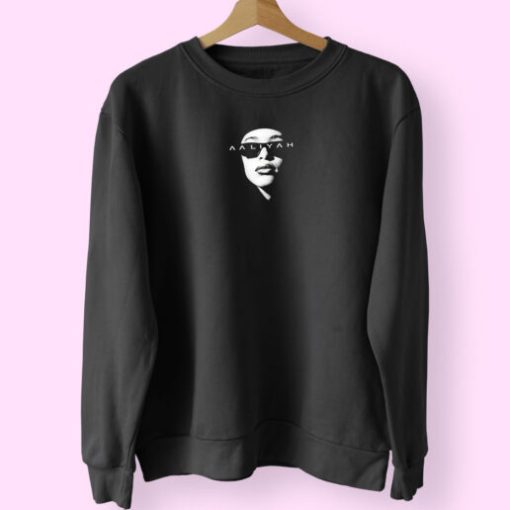 Classic Aaliyah Black And White Sweatshirt Design