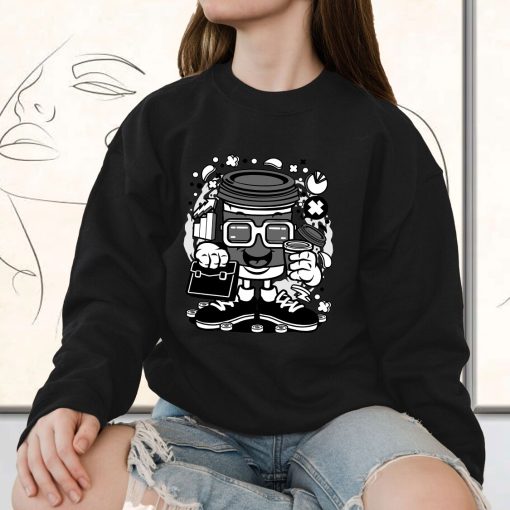 Coffee Cup Businessman Funny Graphic Sweatshirt