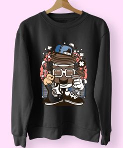 Coffee Cup Rocker Funny Graphic Sweatshirt