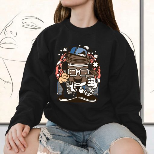 Coffee Cup Rocker Funny Graphic Sweatshirt