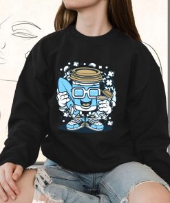Coffee Cup Surfer Funny Graphic Sweatshirt