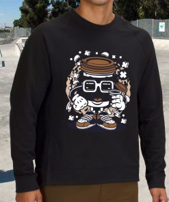 Coffee Cup Surfer Funny Graphic Sweatshirt 3