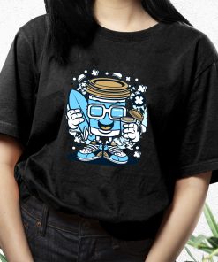 Coffee Cup Surfer Funny Graphic T Shirt