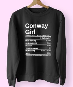 Conway Girl Arkansas Nutrition Facts 90s Fashionable Sweatshirt