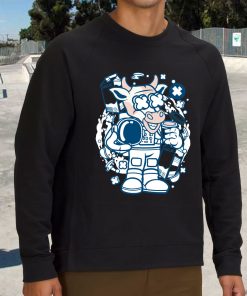 Cow Astronaut Funny Graphic Sweatshirt 2 Cow Astronaut Funny Graphic Sweatshirt 3