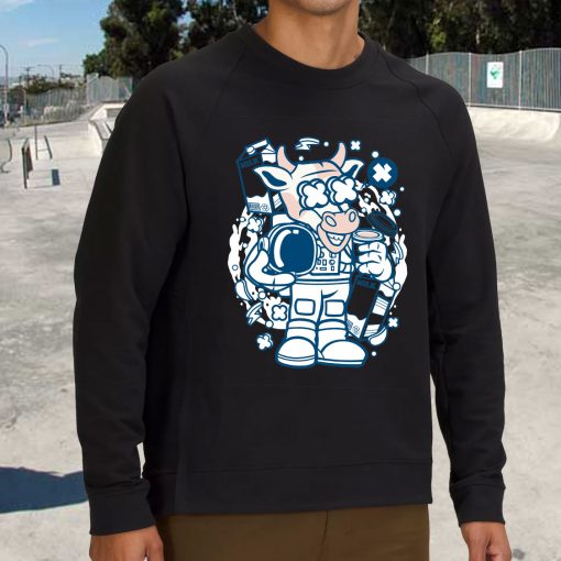 Cow Astronaut Funny Graphic Sweatshirt