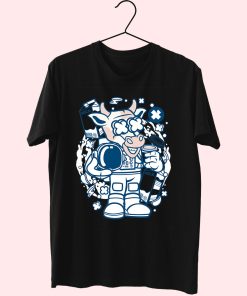 Cow Astronaut Funny Graphic T Shirt