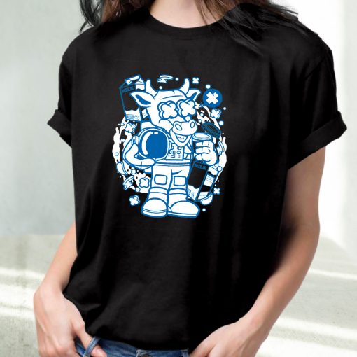 Cow Astronaut Funny Graphic T Shirt