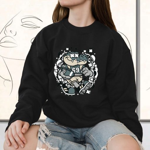 Crocodile Football Funny Graphic Sweatshirt