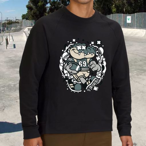 Crocodile Football Funny Graphic Sweatshirt