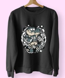 Crocodile Football Funny Graphic Sweatshirt 3 Crocodile Football Funny Graphic Sweatshirt 4