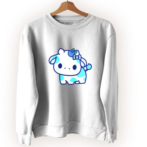 Cute Blueberry Cow Japan Style Cute Sweatshirt Style