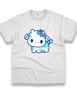 Cute Blueberry Cow Japan Style Trendy Casual T Shirt