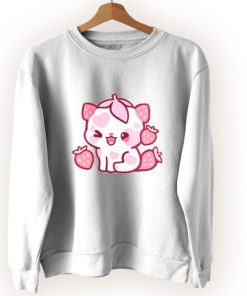 Cute Strawberry Cat Cute Sweatshirt Style