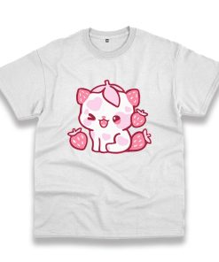 Cute Strawberry Cat Trendy Casual T Shirt