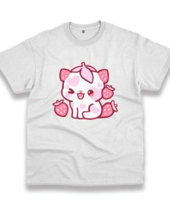 Cute Strawberry Cat Trendy Casual T Shirt