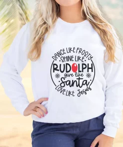 Dance Like Frosty Shine Like Rudolph Give Like Santa Ugly Christmas Sweater 2 Dance Like Frosty Shine Like Rudolph Give Like Santa Ugly Christmas Sweater 3