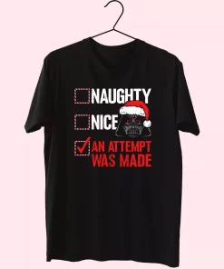Darth Vader Naughty Or Nice Checklist T Shirt Xmas Design Darth Vader Naughty Or Nice Checklist T Shirt Xmas Design