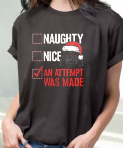 Darth Vader Naughty Or Nice Checklist T Shirt Xmas Design