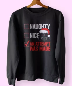 Darth Vader Naughty or Nice Checklist Sweatshirt Xmas Outfit 1