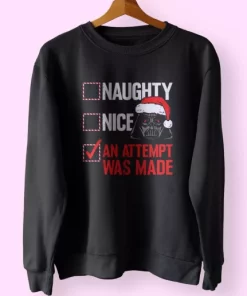 Darth Vader Naughty or Nice Checklist Sweatshirt Xmas Outfit 4