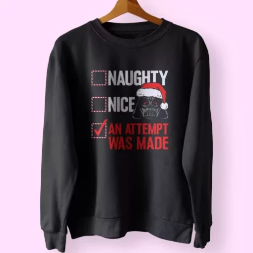 Darth Vader Naughty or Nice Checklist Sweatshirt Xmas Outfit