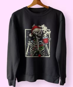 Dead Inside Skeleton Christmas Sweatshirt Xmas Outfit 4