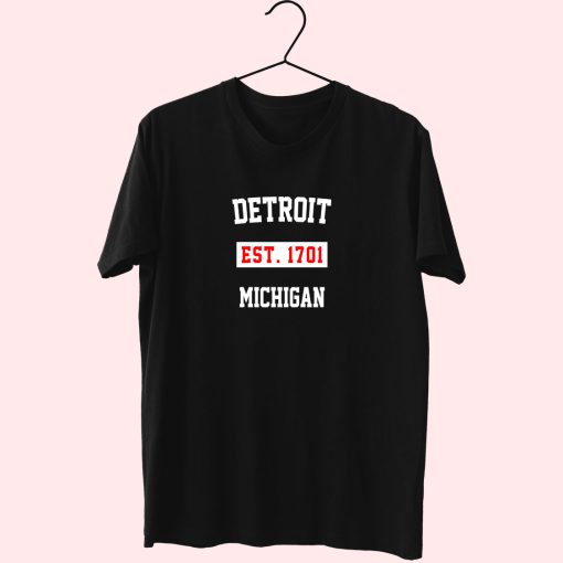 Detroit Est 1701 Michigan Fashionable T Shirt