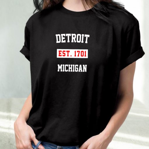 Detroit Est 1701 Michigan Fashionable T Shirt