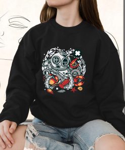 Diver Octopus Funny Graphic Sweatshirt