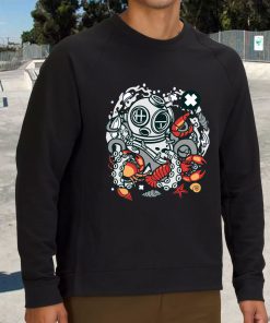 Diver Octopus Funny Graphic Sweatshirt 3