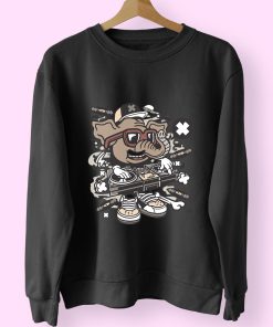 Dj Elephant Funny Graphic Sweatshirt