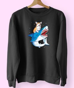 Dog Riding Shark Cute Sweatshirt