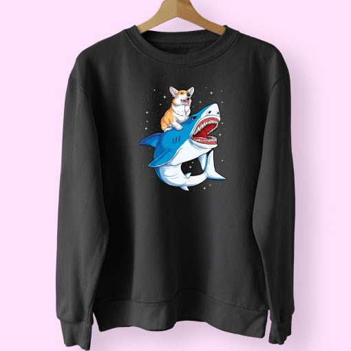 Dog Riding Shark Cute Sweatshirt