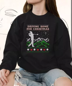 Driving Home For Christmas Golf Sweatshirt Xmas Outfit 3