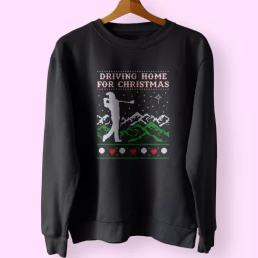 Driving Home For Christmas Golf Sweatshirt Xmas Outfit