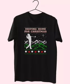 Driving Home For Christmas Golf T Shirt Xmas Design