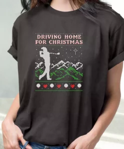 Driving Home For Christmas Golf T Shirt Xmas Design
